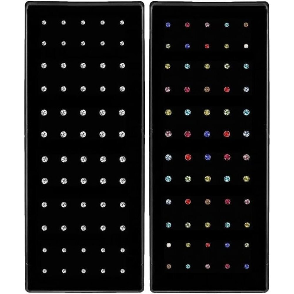 Surgical Steel Nose Studs 120pc Set L-Shaped Hypoallergenic
